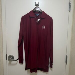 Pebble Beach Long-Sleeve Polo Shirt - Burgundy
